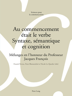 cover image of Au commencement était le verbe – Syntaxe, sémantique et cognition